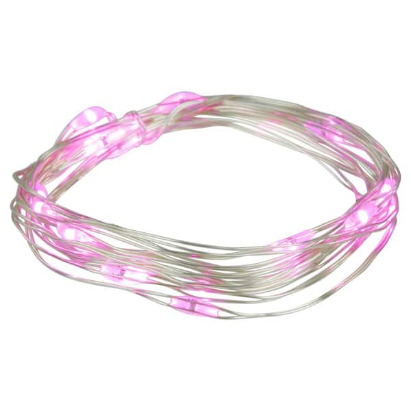 20-Count Pink LED Micro Fairy Lights-6 ft. Copper Wire