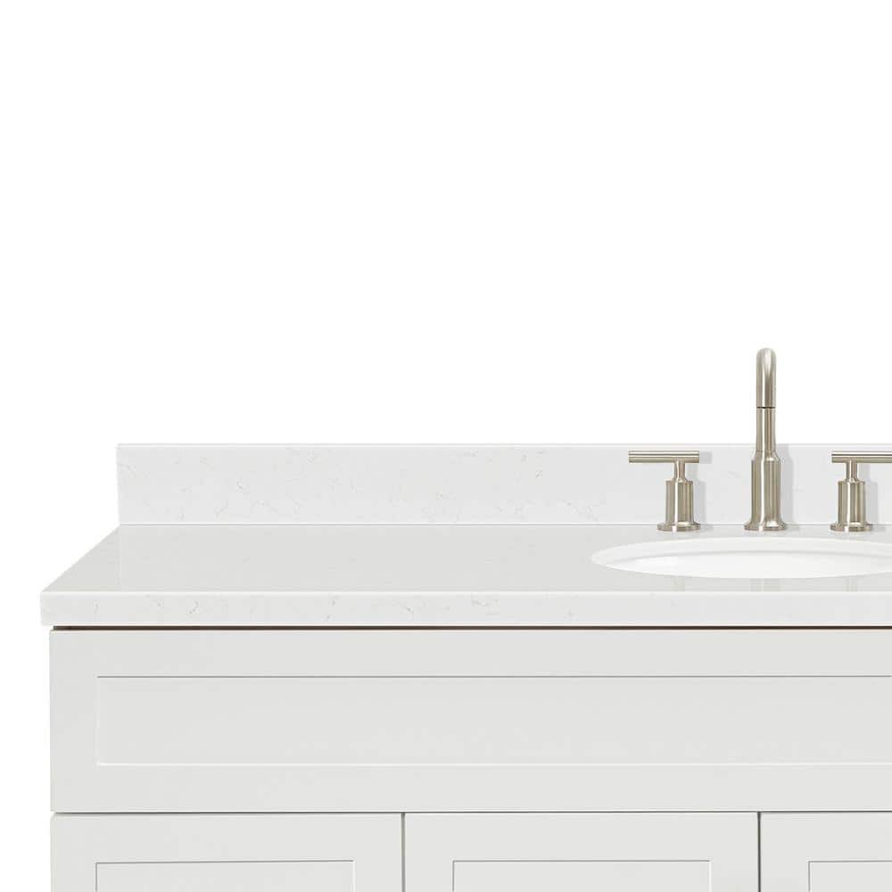 Hamlet 60" White Freestanding Single Sink Vanity with Quartz Top