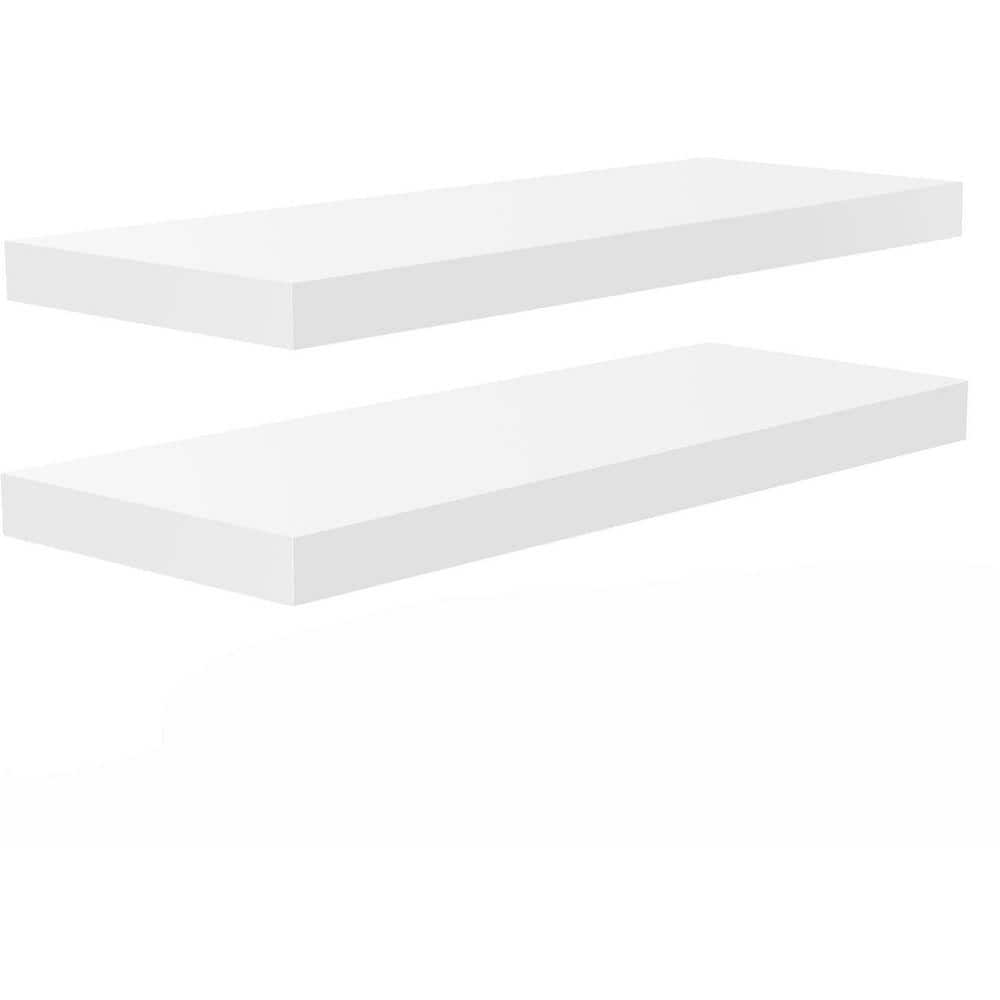 23.6 in. W x 9.3 in. D White Floating Shelves Decorative Wall