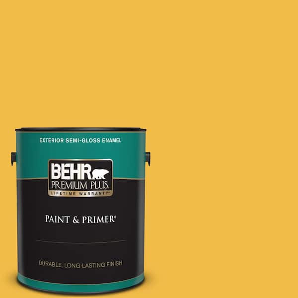 BEHR PREMIUM PLUS 1 gal. #P280-6 Bling Bling Semi-Gloss Enamel Exterior Paint & Primer