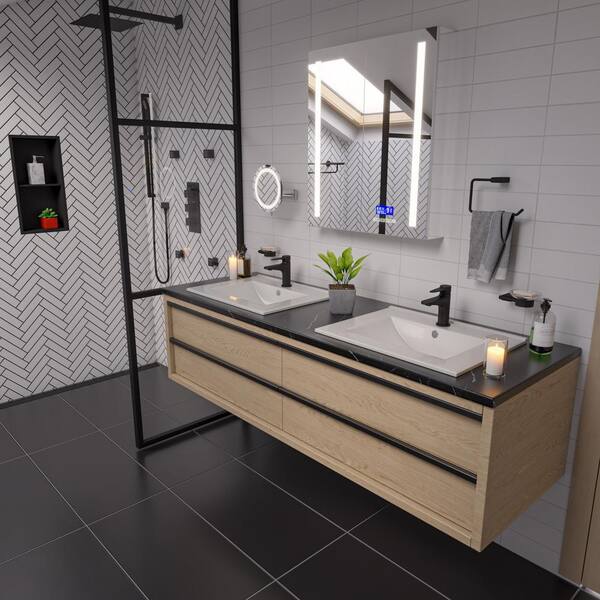 ALFI BRAND 26 in. W x 30 in. H Frameless Recessed or Surface Mount Medicine Cabinet with LED Light and Bluetooth