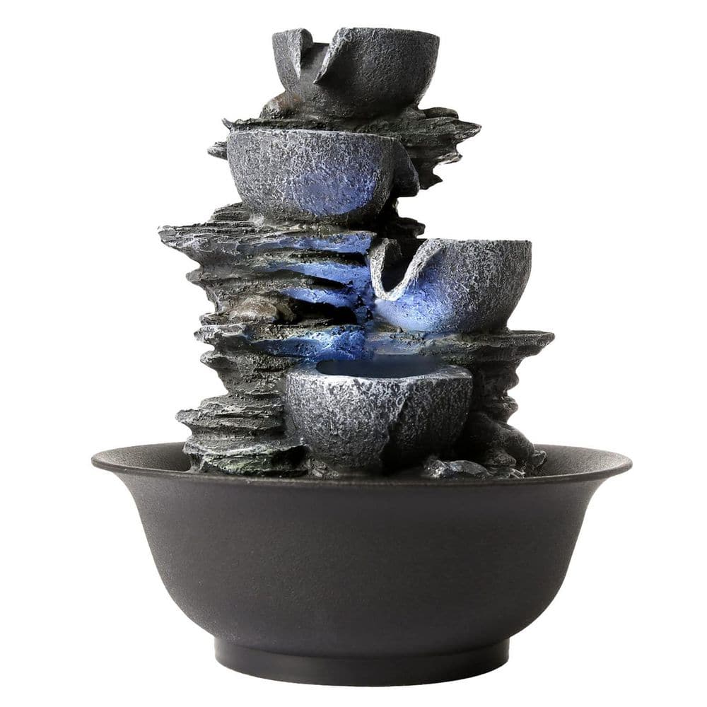10.2 in. Electric Poly Resin Waterfall Fountain with LED Light price history on PriceWatchPro