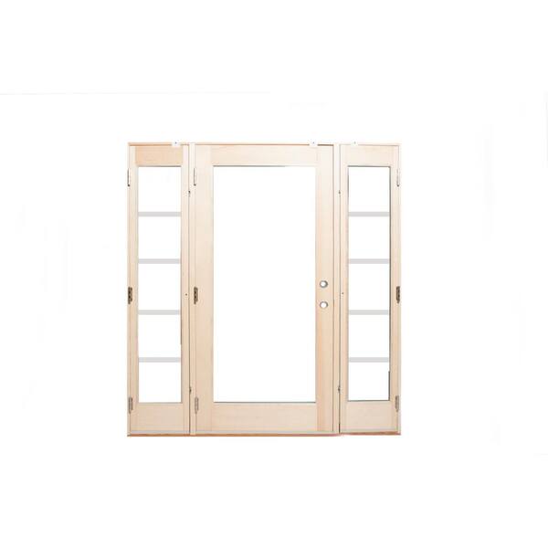 Ashworth 72 in. x 80 in. Pro Series White 10 Lite Painted Pine Prehung Front Door with Venting Sidelites