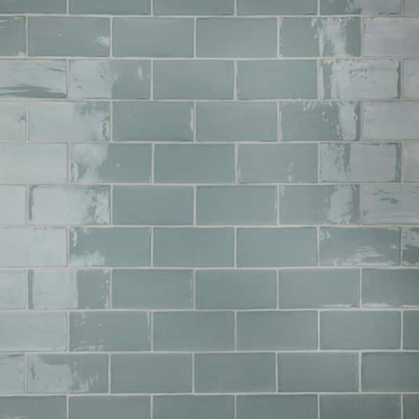 Merola Tile Chester Acqua 3 in. x 6 in. Ceramic Wall Subway Tile (6.02 sq. ft. / Case)