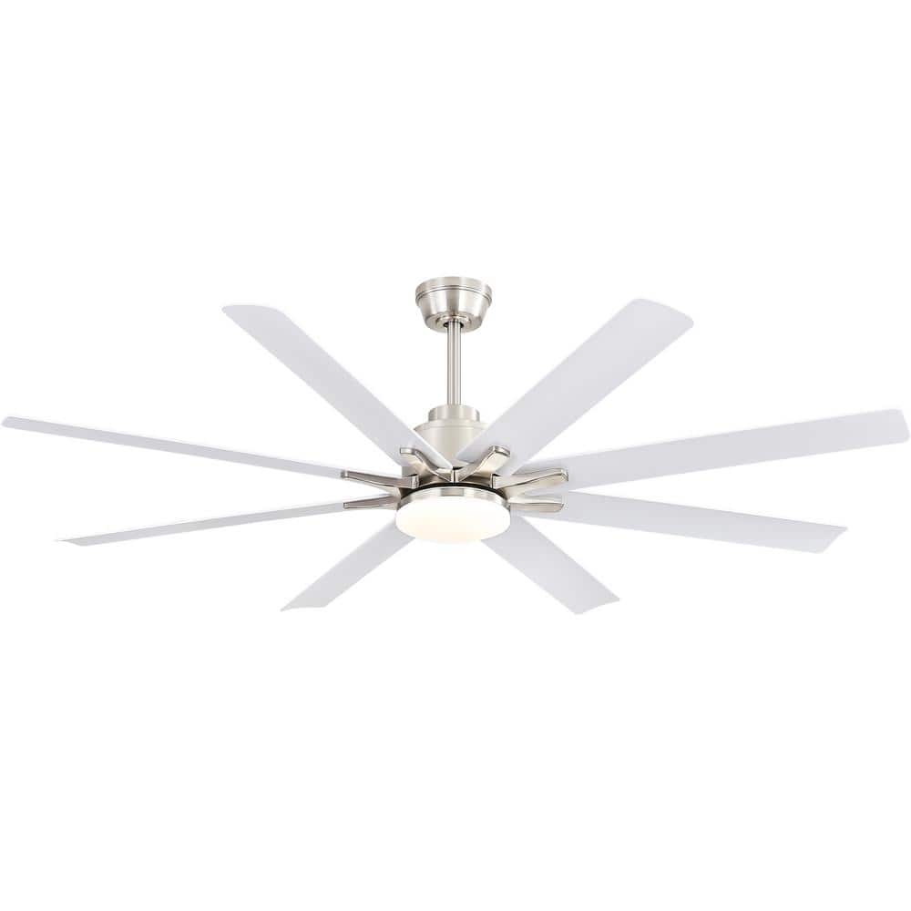 SUNVIE Caged Ceiling Fan with Light 21in White Ceiling Fans with Light