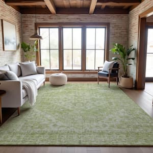 Mayfield Premium Machine Washable Abstract AMF1104 Sage 3 ft. x 5 ft. Area Rug