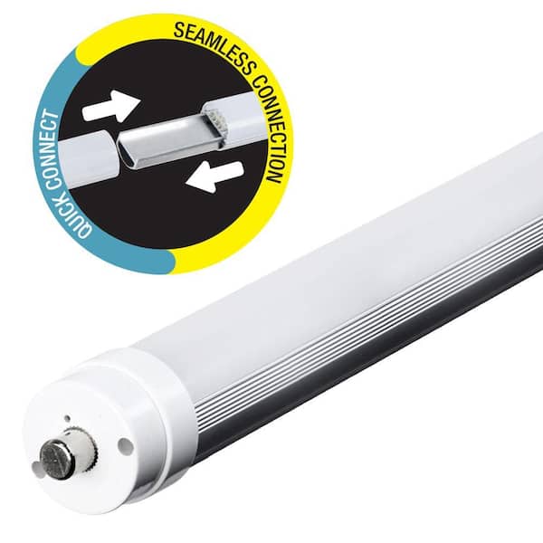 Feit Electric 8 ft. 44-Watt T8/T12 75-Watt Equivalent Cool White (4100K) G13 Plug and Play Linear LED Tube Light Bulb