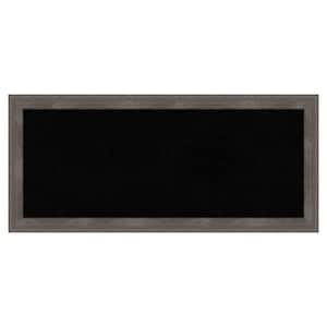 Pinstripe Lead Grey Wood Framed Black Corkboard 33 in. x 15 in. Bulletin Board Memo Board