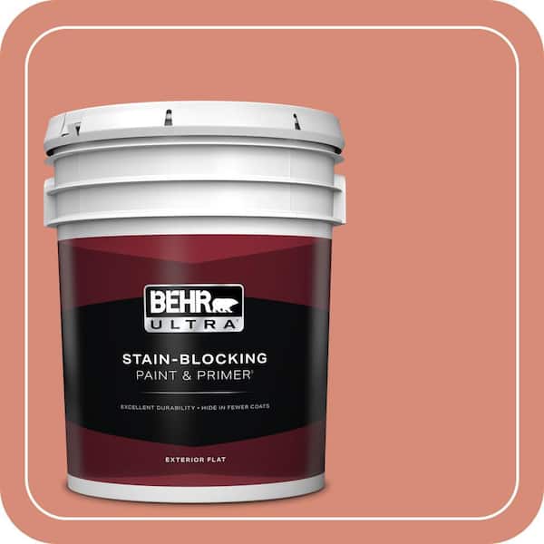 BEHR ULTRA 5 gal. #MQ4-32 Vintage Coral Flat Exterior Paint & Primer