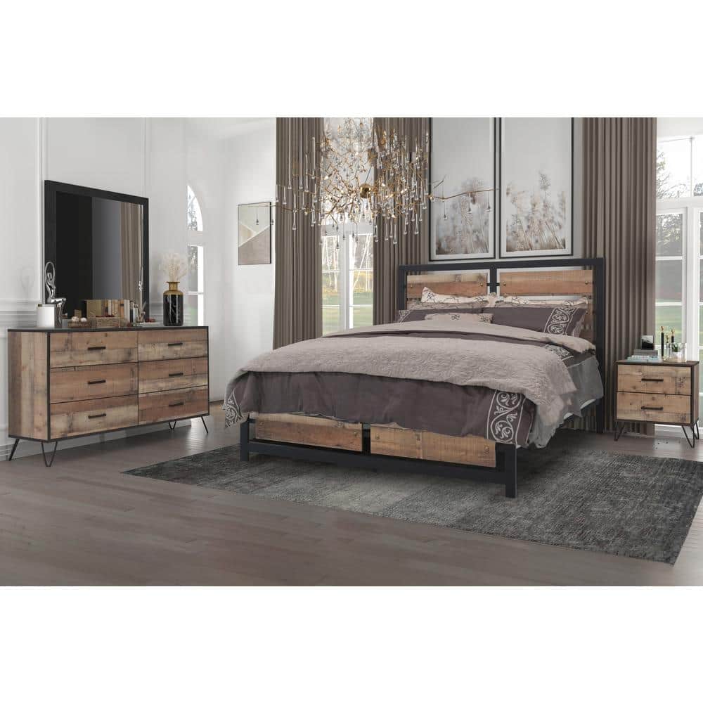 New Classic Furniture Elk River 4-Piece Rustic California King Wood Bedroom Set (Bed, Dresser, Mirror, Nightstand) price history on PriceWatchPro