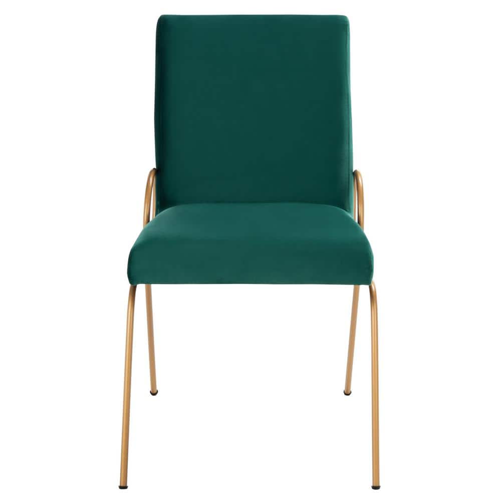 Emerald Velvet Upholstered Side Chair with Gold Metal Frame