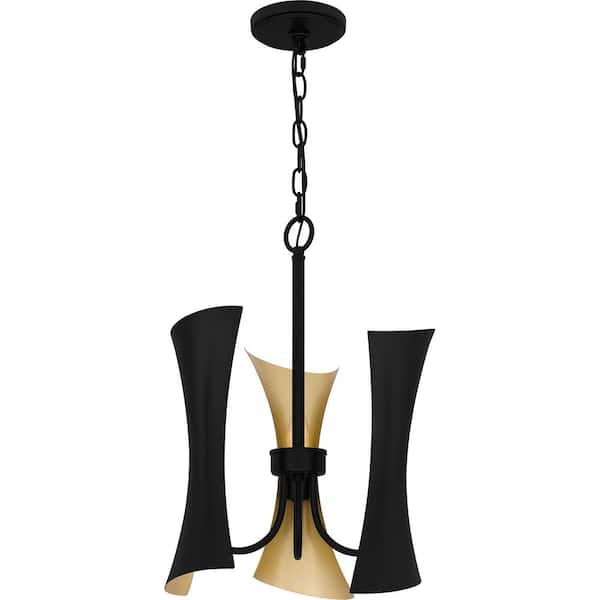 Quoizel Myla 60-Watt 3-Light Matte Black Pendant Light
