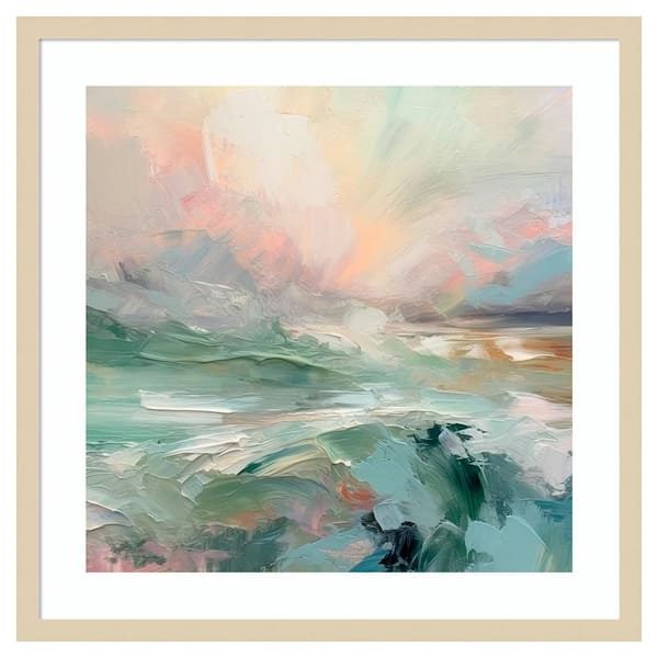 Amanti Art Pink Morning V by Irena Orlov 25 in. W x 25 in. H. Wood Framed Wall Art Print Framed in Brown