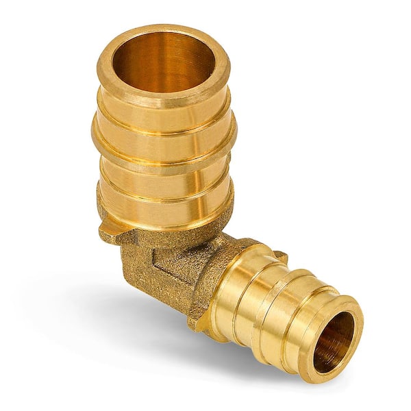 PLUMBFLEX 3/4 in. x 1/2 in. Reducing Elbow Pex Fitting, Expansion Pex A Elbow Lead Free Brass, 90° for Use in Pex A-Tubing
