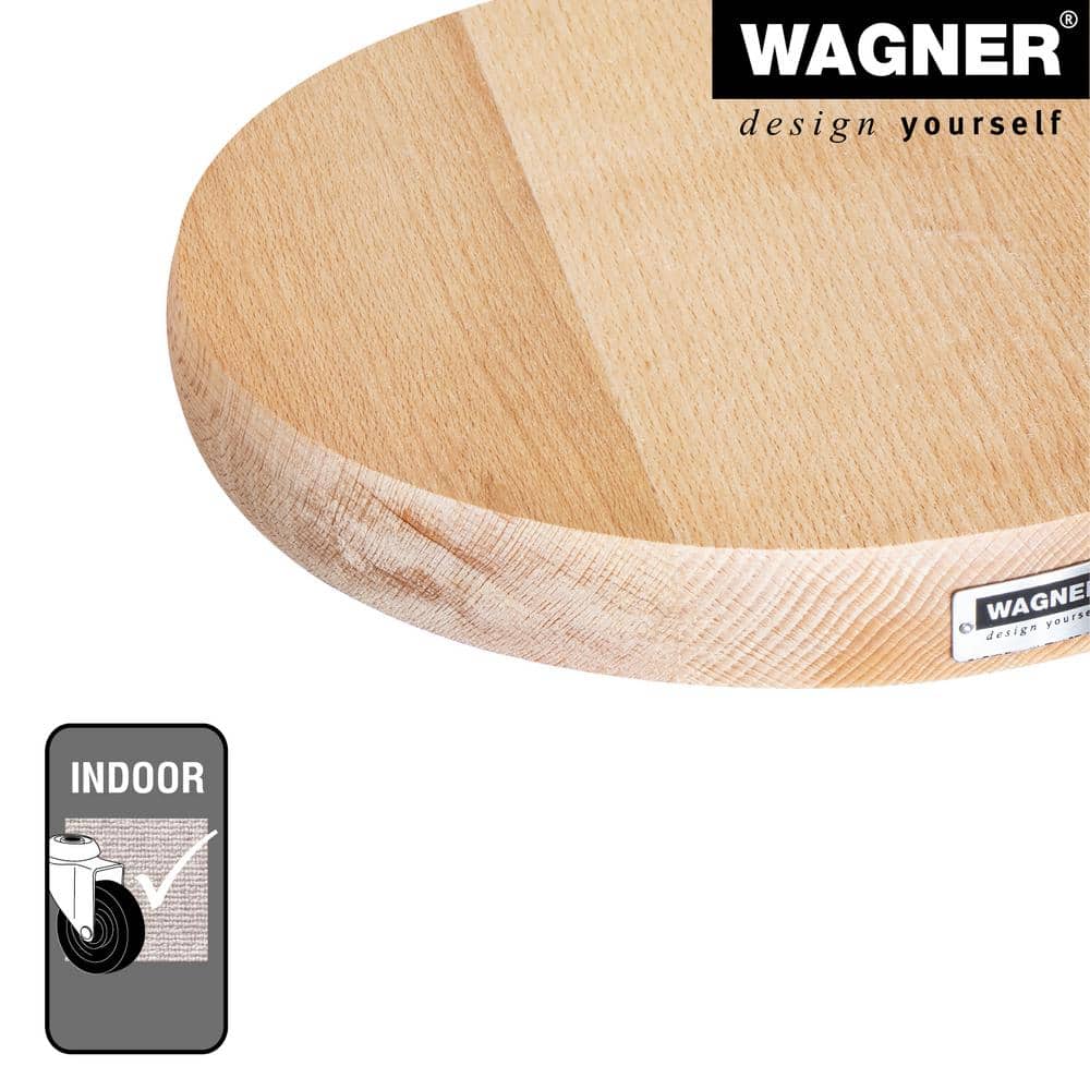 Beech Wood Round Plant Caddy with No-Show Swivel Casters
