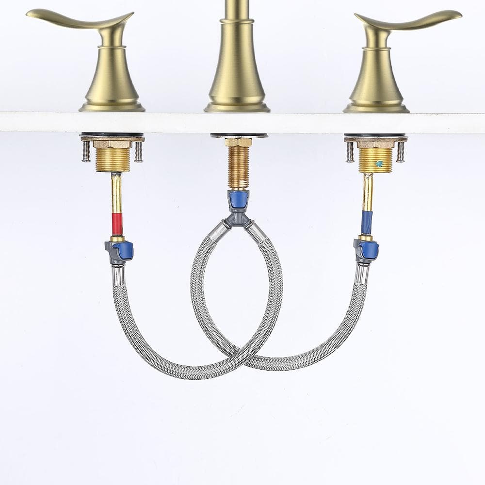 Brushed Gold 8-Inch Widespread Double Handle Bathroom Faucet