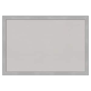 Vista Brushed Nickel Narrow Framed Grey Corkboard 39 in. x 27 in. Bulletin Board Memo Board