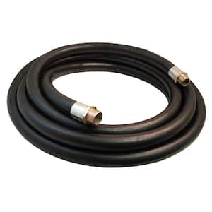 14 ft. x 1 in. NPT Farm Fuel Transfer Hose with Male Ends in Black