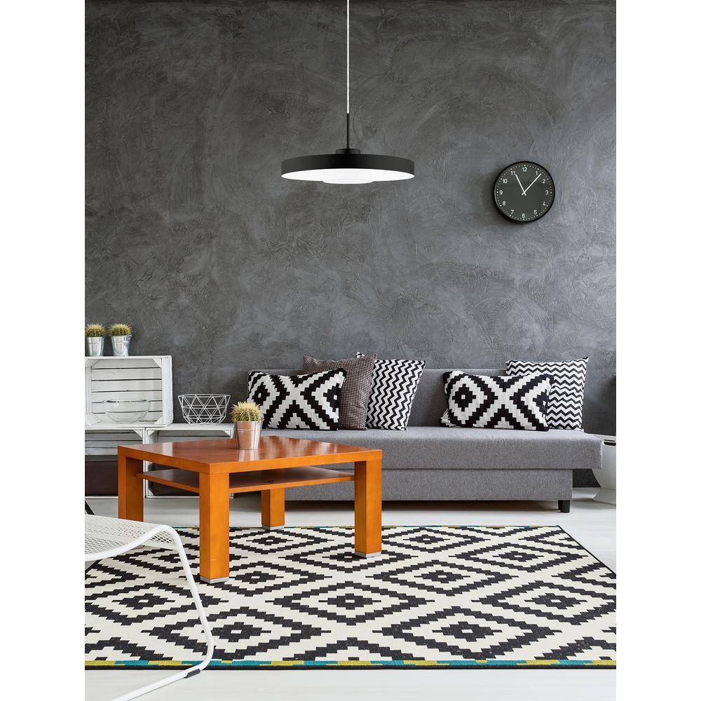 Alpicella Contemporary Matte Black LED Pendant 15.75"