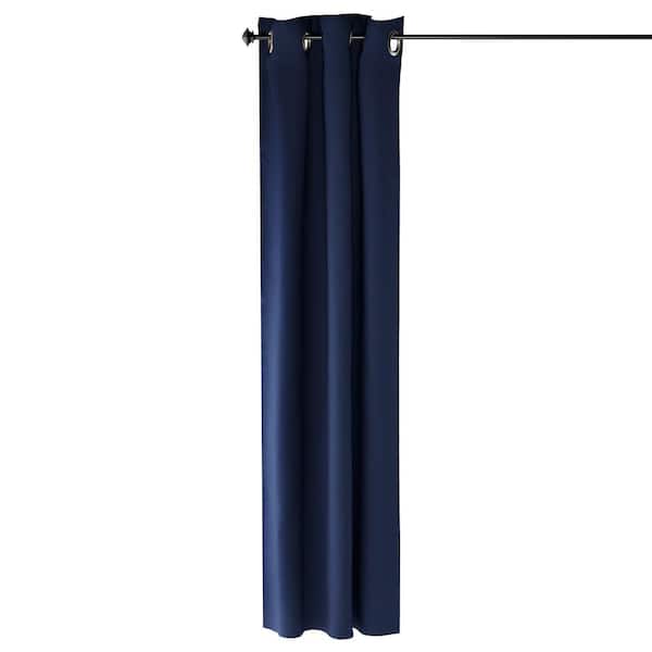 Furinno Dark Blue Grommet Blackout Curtain - 42 in. W x 84 in. L