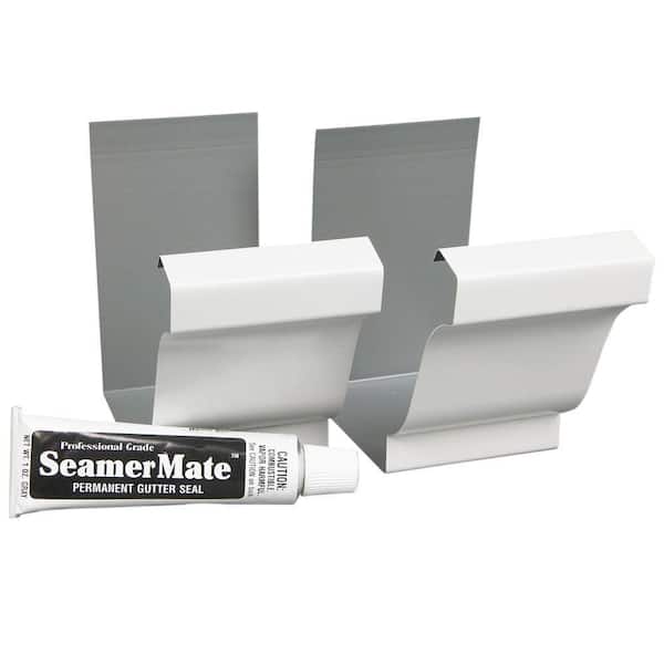 Amerimax Home Products 6 in. White Aluminum Gutter Seamers with Seamer Mate (2-Pack)