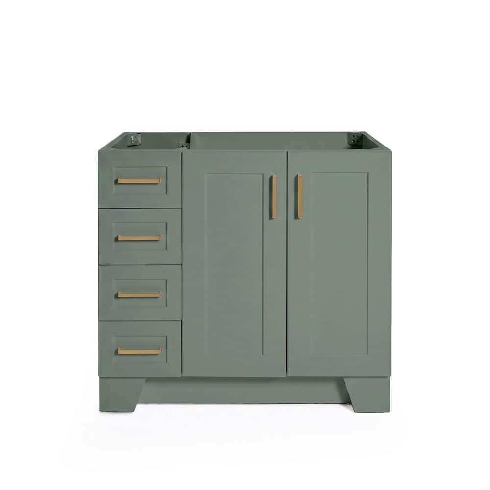 Taylor 36 in. Freestanding Right Offset Bathroom Vanity Cabinet without Top in Vintage Sage Green price history on PriceWatchPro