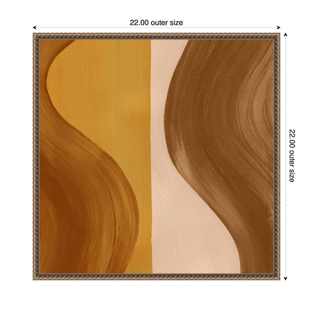 Grace Popp Wavy Clay II Bronze Framed Abstract Canvas Art 22" x 22"
