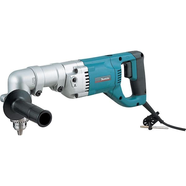 Makita 7.5 Amp 1/2 in. Corded 2-Speeds Reversible Angle Drill with Chuck Key Side Handle and Tool Case