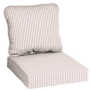 24 in. x 24 in. Two Piece Deep Seating Outdoor Lounge Chair Cushion in Ticking Stripe