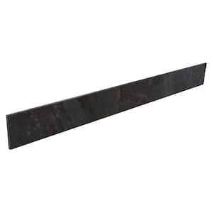 Sereno Charcoal Black 3.54 in. x 23.62 in. Matte Porcelain Bullnose Trim Tile (0.57 sq. ft./each)