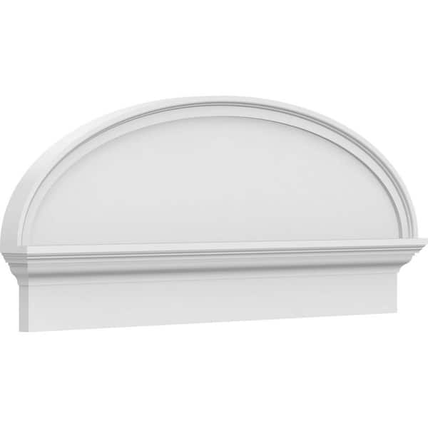 Ekena Millwork 2-3/4 in. x 40 in. x 16-7/8 in. Elliptical Smooth Architectural Grade PVC Combination Pediment Moulding