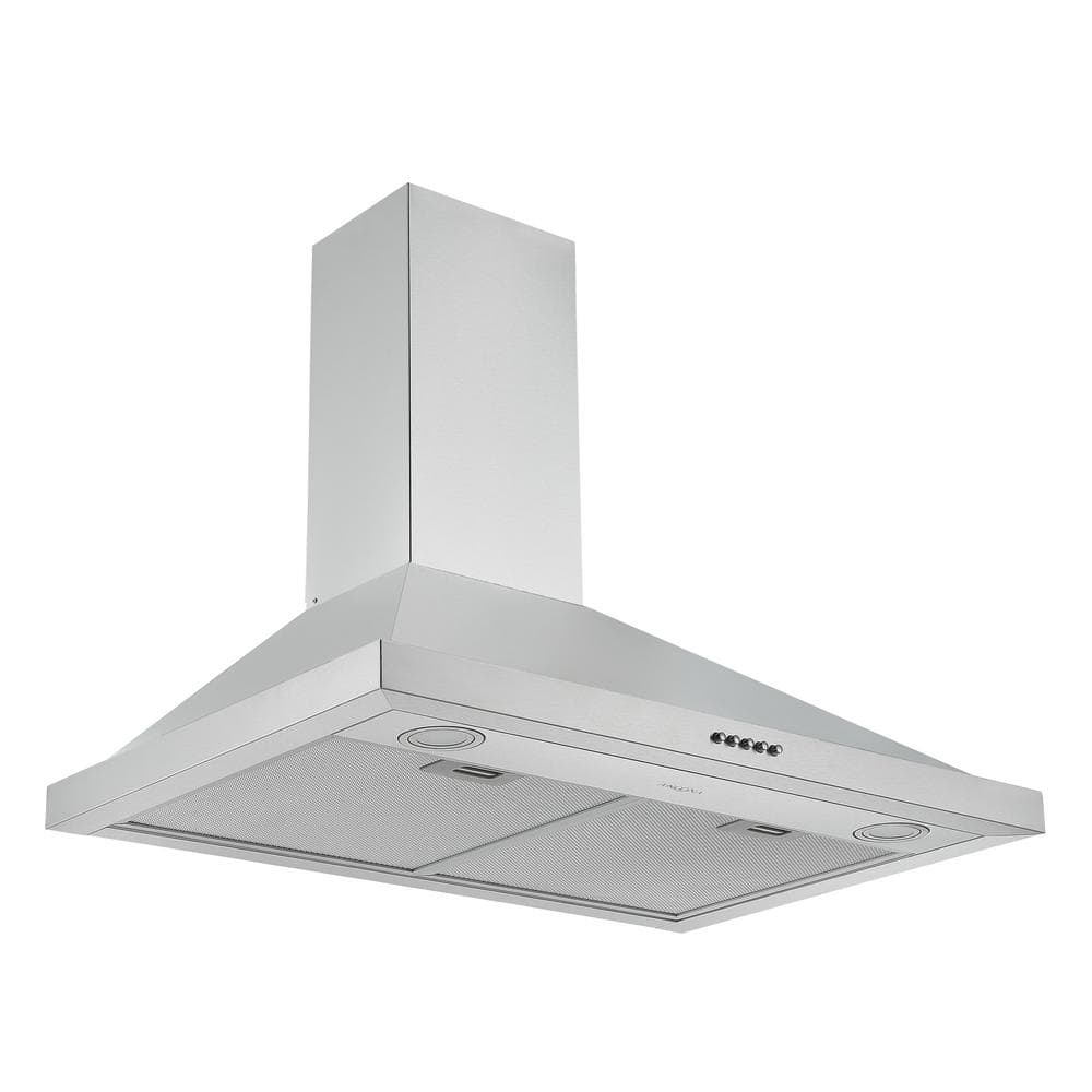 30 in. 280CFM Convertible Wall Mount Pyramid Range Hood with LED Lights in Stainless Steel
