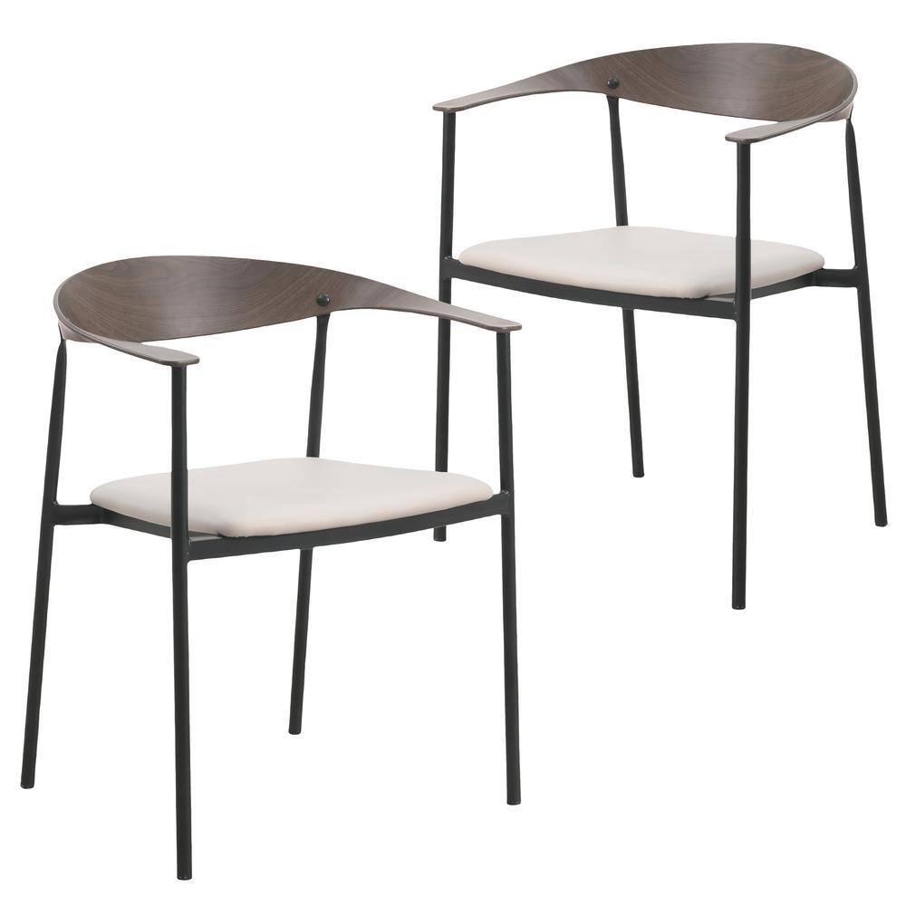 Kora Dining Chair Upholstered in Leather with Stainless Steel Frame and Legs Set of 2 in Taupe price history on PriceWatchPro