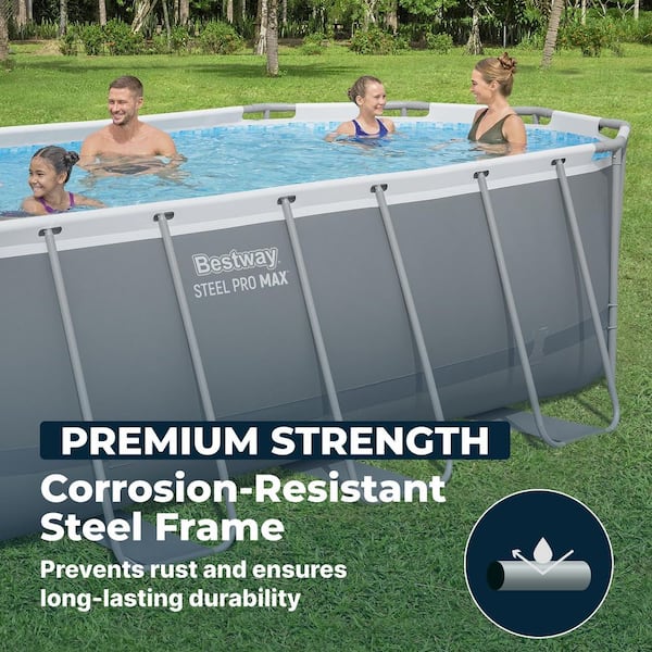 Bestway Power Steel 18 ft. x 9 ft. Oval 48 in. Deep Above Ground