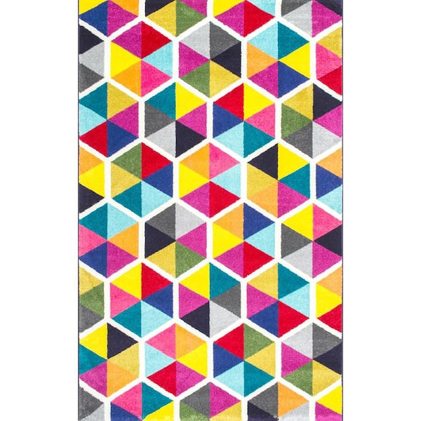 Maris Triangles Multi Doormat 3 ft. x 5 ft. Area Rug