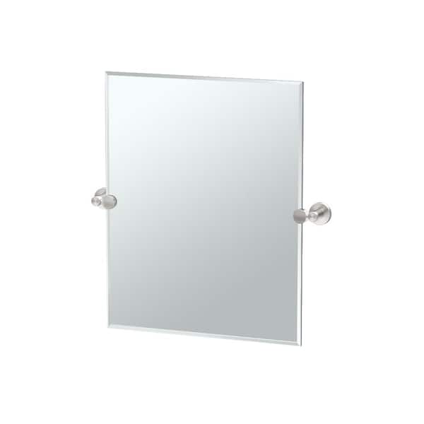 Gatco Glam 20 in. W x 24 in. H Frameless Rectangular Beveled Edge Bathroom Vanity Mirror in Satin Nickel