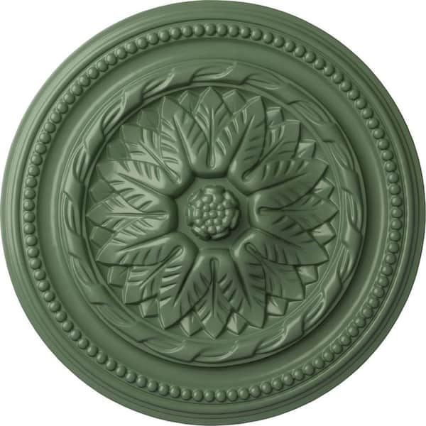 Ekena Millwork 2-1/4" x 16" x 16" Polyurethane Wigan Ceiling, Hand-Painted Athenian Green