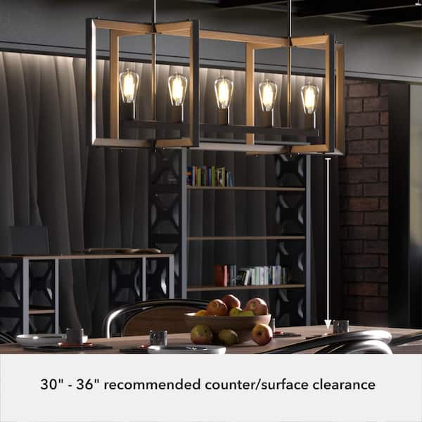Hunter Woodburn 5-Light Noble Bronze Candlestick Chandelier