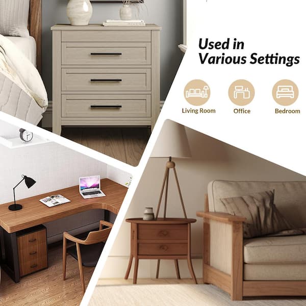 JAYDEN CREATION Teodoro Oak 28 in. W Transitional 3-Drawer