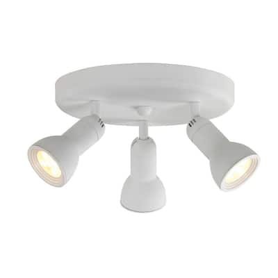 10 in. 3-Light White Integrated LED Ceiling Fixture