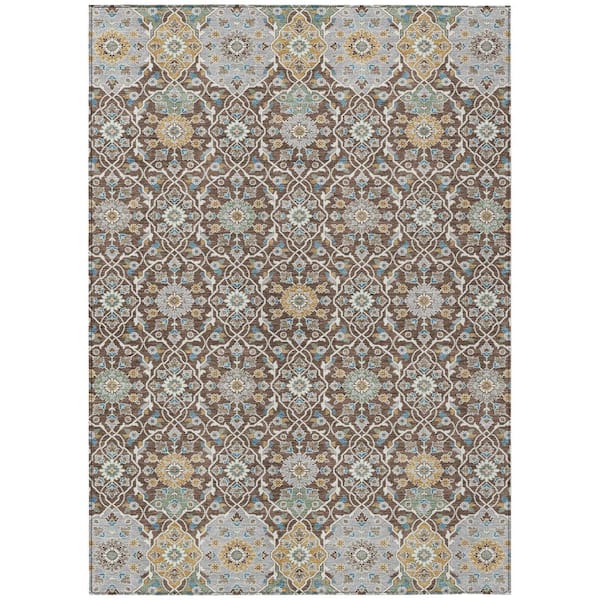 Addison Rugs Chantille Machine Washable Indoor/Outdoor Abstract ACN2199 Chocolate 9 ft. x 12 ft. Area Rug
