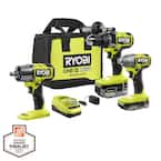 ONE+ HP 18V Brushless Cordless 3-Tool Combo Kit w/Hammer Drill, Impact Driver, Impact Wrench, Batteries, Charger, & Bag