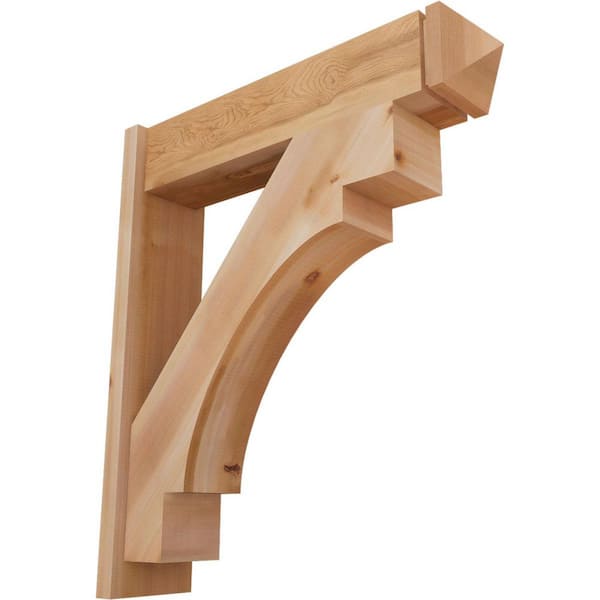 Ekena Millwork 8 in. x 36 in. x 32 in. Western Red Cedar Merced Arts and Crafts Smooth Outlooker