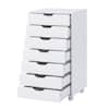 MAYKOOSH White, 7-Drawer Office Storage File Cabinet On Wheels, Mobile ...