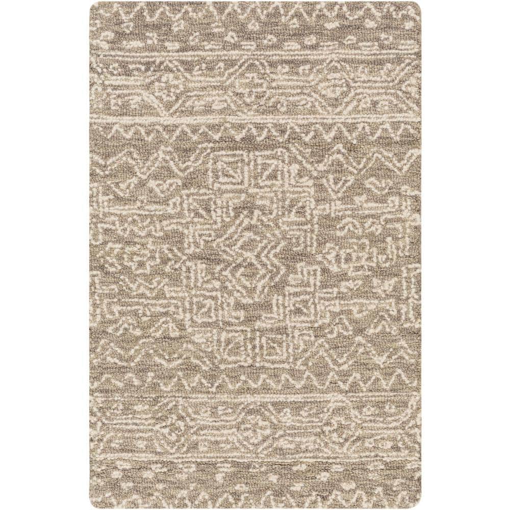 Livabliss Newcastle Taupe Doormat 2 ft. x 3 ft. Tribal Indoor Area Rug ...