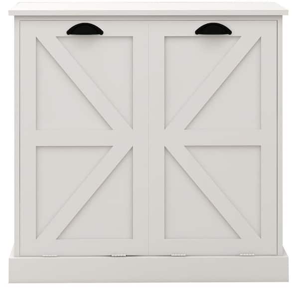 31.49 in. W x 13.77 in. D x 30.7 in. H White Linen Cabinet with 2 Doors