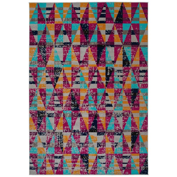 Kaleen Legata Collection Pink 7'10" x 10' Rectangle Residential Indoor-Outdoor Area Rug