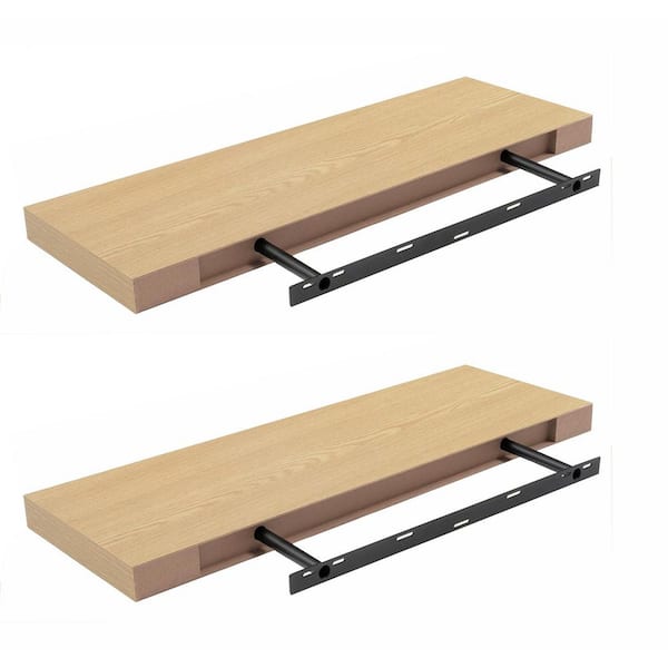 36 in. W x 12 in. D Yellow Floating Shelves Decorative Wall Shelf (Set of 2)
