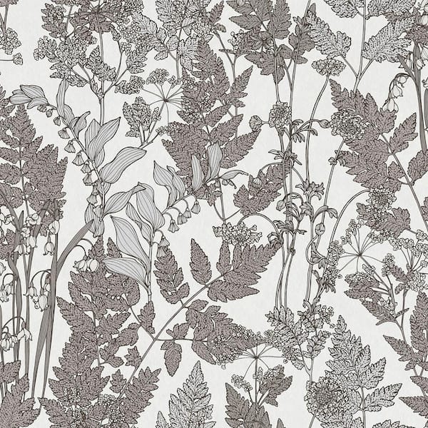 AS CREATION Ayla Wildflowers Grey Non Pasted Non Woven Wallpaper