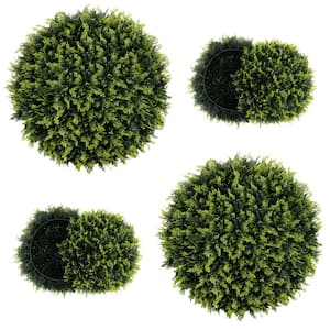 2 Pieces 18 in. Green Indoor Outdoor Faux Decorative Balls